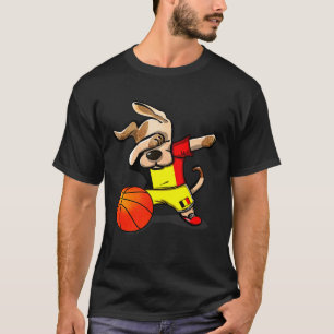 Dabbing Dog Belgium Basketball Belgian Flag Sport T-Shirt
