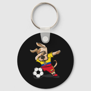 Dabbing Dog Ecuador Soccer Fans Jersey Ecuadorian  Keychain