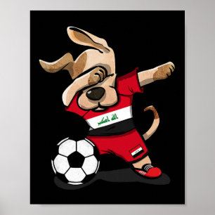Dabbing Dog Iraq Soccer Fans Jersey Iraqi Footll L Poster