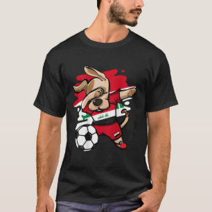 Dabbing Dog Iraq Soccer Fans Jersey Iraqi Footll L T-Shirt