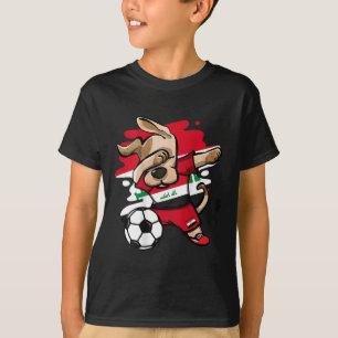 Dabbing Dog Iraq Soccer Fans Jersey Iraqi Footll L T-Shirt