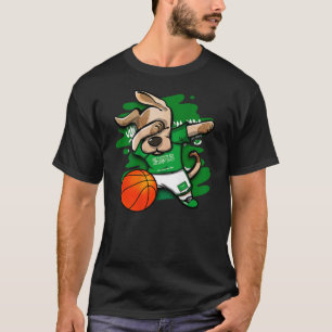 Dabbing Dog Saudi Arabia Basketball Fans Jersey Fl T-Shirt