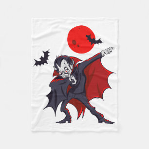Dabbing Dracula Vampire Halloween Count Dabula Gif Fleece Blanket