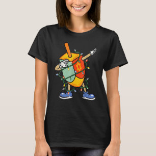 Dabbing Dreidel Hanukkah Christmas Light Chanukah T-Shirt
