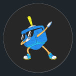 Dabbing Dreidel Hanukkah Dancing Chanukah Toddler  Classic Round Sticker<br><div class="desc">Dabbing Dreidel Hanukkah Dancing Chanukah Toddler Boys Kids</div>