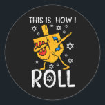 Dabbing Dreidel Ugly Hanukkah Funny Chanukah Men W Classic Round Sticker<br><div class="desc">Dabbing Dreidel Ugly Hanukkah Funny Chanukah Men Women Kids</div>