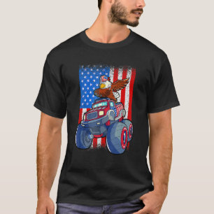 Dabbing Eagle Monster Truck 4th Of July Boys Ameri T-Shirt