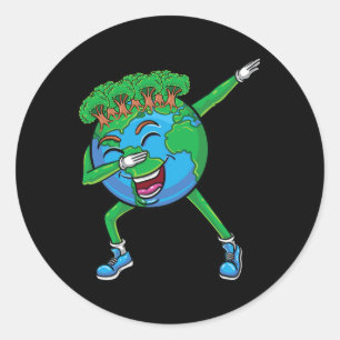 Dabbing Earth For Earth Day Kids Classic Round Sticker