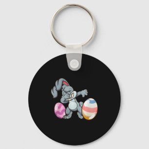 Dabbing Easter Bunny Premium Tri-blend Keychain