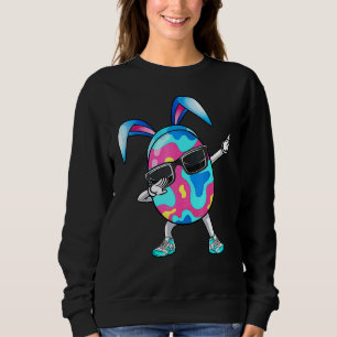 Dabbing Easter Egg Bunny Ears Easter Day Hunter Hu Sweatshirt