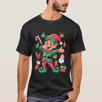 Dabbing Elf Santa Sleigh Snowman Funny Dabbing Chr