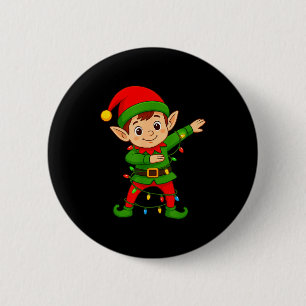 Dabbing Elf Shirt Costume Christmas Squad Men Boy  2 Inch Round Button
