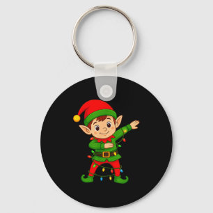 Dabbing Elf Shirt Costume Christmas Squad Men Boy Keychain