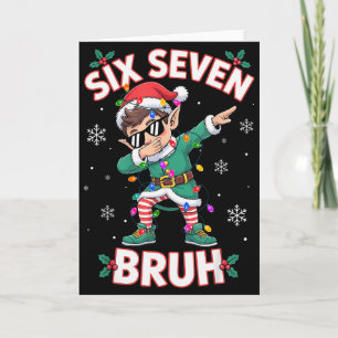 Dabbing Elf Six Seven Bruh Christmas 67 Meme Xmas  Card