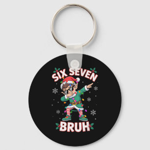 Dabbing Elf Six Seven Bruh Christmas 67 Meme Xmas Keychain