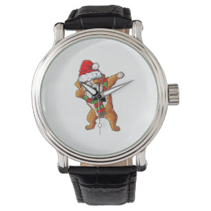 Dabbing English Bulldog Santa Christmas Gifts Kids Watch