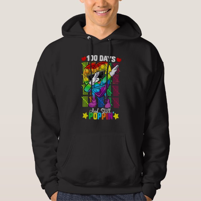 Dabbing Fidget Toy 100 Days Of School Still Poppin Hoodie (Front)