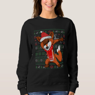 Dabbing Fox Ugly Christmas Sweater Funny Party Cos