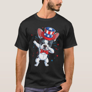 Dabbing French Buldog 4 juillet T-shirt Hommes USA
