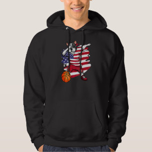 Dabbing French Bulldog America Basketball Fan Jers Hoodie