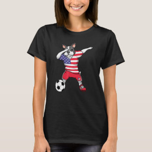 Dabbing French Bulldog America Soccer Fans Usa Fla T-Shirt