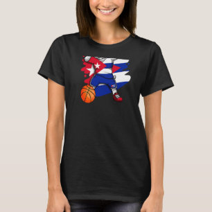 Dabbing French Bulldog Cuba Basketball Fan Jersey  T-Shirt