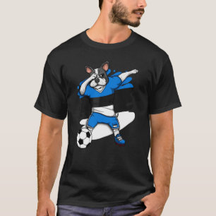 Dabbing French Bulldog Estonia Soccer Fans Jersey  T-Shirt