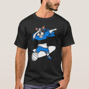 Dabbing French Bulldog Estonia Volleyball Fan Jers T-Shirt