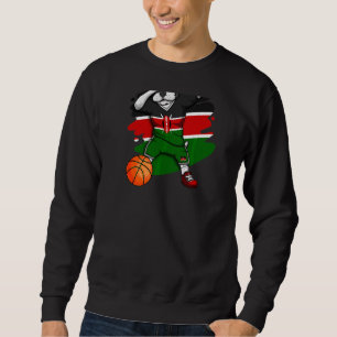 Dabbing French Bulldog Kenya Basketball Fan Jersey Sweatshirt