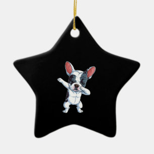 Dabbing French Bulldog Kids Boys Dog Lover Ceramic Ornament