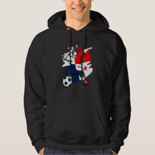 Dabbing French Bulldog Panama Soccer Fans Jersey F Hoodie