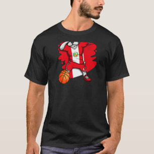Dabbing French Bulldog Peru Basketball Fan Jersey  T-Shirt