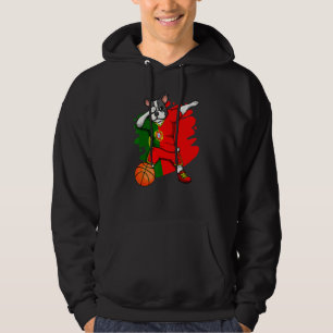 Dabbing French Bulldog Portugal Basketball Fan Jer Hoodie