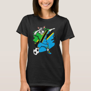 Dabbing French Bulldog Tanzania Soccer Fans Jersey T-Shirt