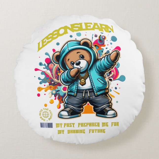 DABBING FUTURE LESSONS LEARN ROUND PILLOW (Front)