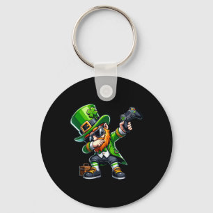 Dabbing Gamer Leprechaun Dab Dance St Pattys St Pa Keychain