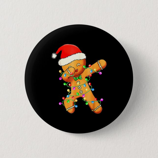Dabbing Gingerbread Christmas  2 Inch Round Button (Front)