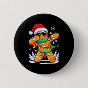 Dabbing Gingerbread Christmas Boys Girls Kids Funn 2 Inch Round Button