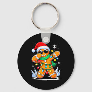 Dabbing Gingerbread Christmas Boys Girls Kids Funn Keychain