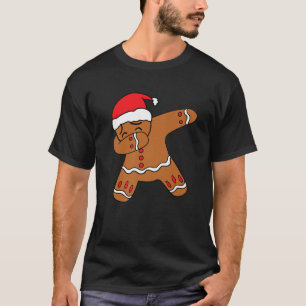 Dabbing Gingerbread Man Baking Cake Ugly Christmas T-Shirt