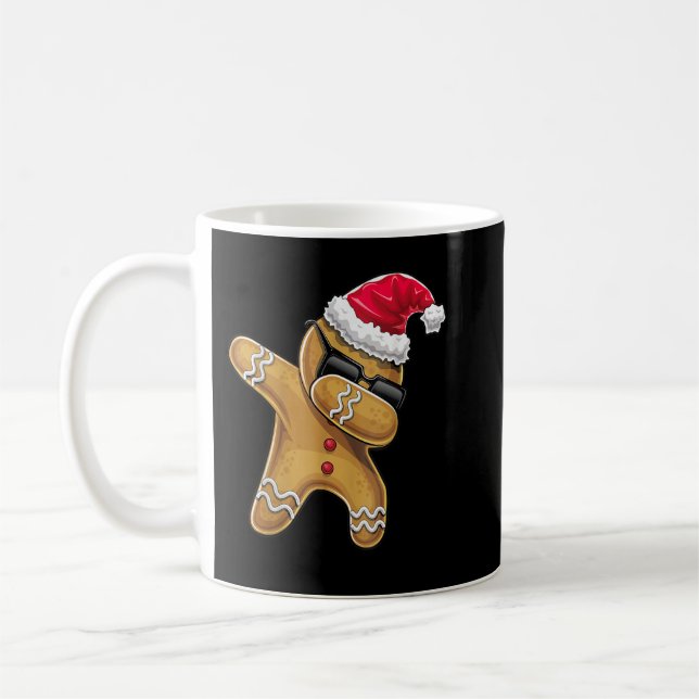 Dabbing Gingerbread Man Christmas Baking Coffee Mug (Left)