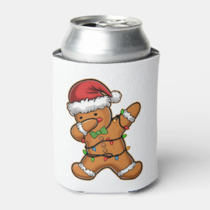 Dabbing Gingerbread Tree Light Christmas Can Cooler