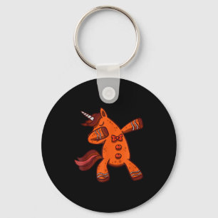 Dabbing Gingerbread Unicorn Cookie Christmas Keychain
