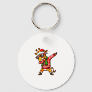 Dabbing Giraffe Sunglasses Giraffe Animal Dance Ch Keychain