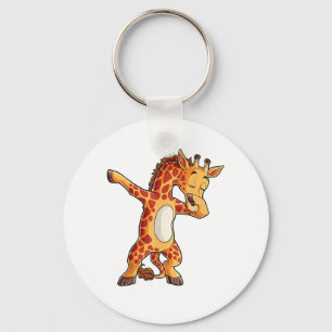 Dabbing Giraffe T shirt Giraffes Funny Dab Dance T Keychain