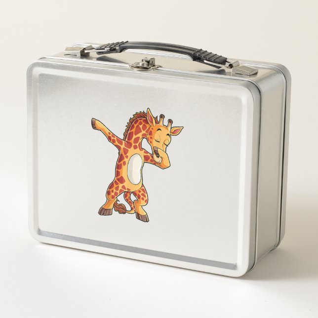 Dabbing Giraffe T shirt Giraffes Funny Dab Dance T Metal Lunch Box (Front)
