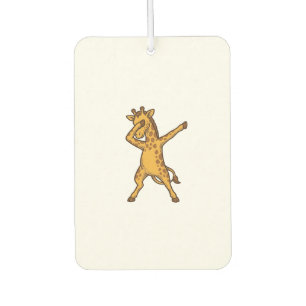 Dabbing Giraffe Vintage Engraving T-Shirt Design_1 Air Freshener