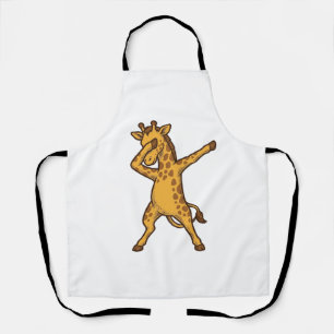 Dabbing Giraffe Vintage Engraving T-Shirt Design_1 Apron