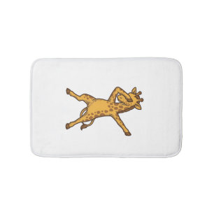 Dabbing Giraffe Vintage Engraving T-Shirt Design_1 Bath Mat