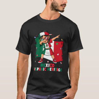 Dabbing Girl Mexico Hispanic Heritage Month Mexica T-Shirt
